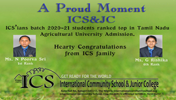ICS'ians Topper in TN Agricultural University 